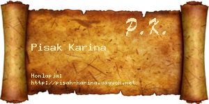 Pisak Karina névjegykártya